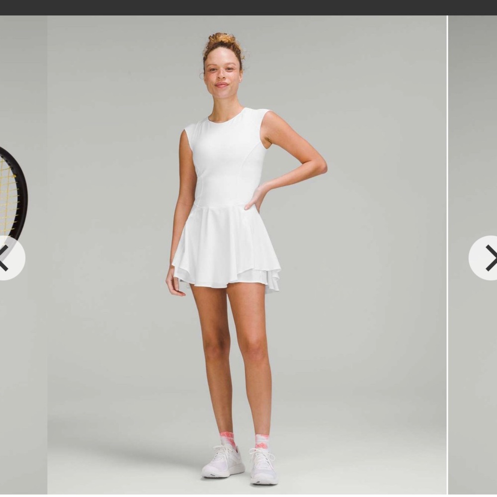 NWT Lululemon Everlux Mesh-Back Tennis Dress White